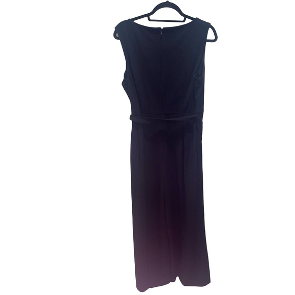 Calvin Klein Women's V-Neck Black Sleeveless Jumpsuit With Fabric Belt Sz 14 - Picture 5 of 12
